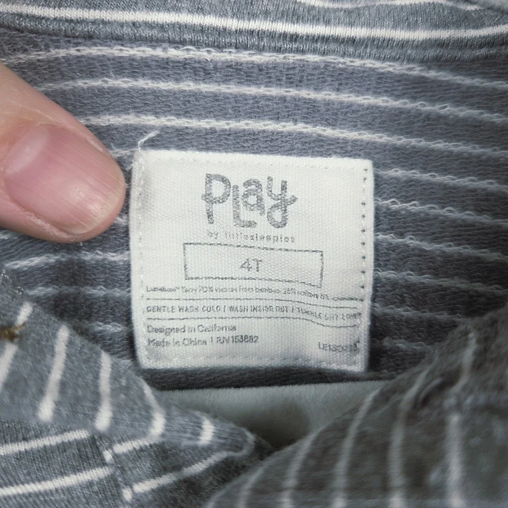 Hanna Andersson Dog Print Tee + Little Sleepies Play‎ Bamboo Striped Top 4T...